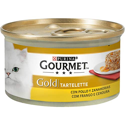 Gourmet Purina Gold Törtchen Nassfutter für Katzen mit Huhn und Karotte 85 g Dose