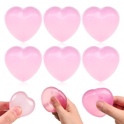 Qixuer Stressball 6 Stücke Squishy Herzform Anti Stress Squeeze Spielzeug Farbwechsel Quetschball Spielzeug Kindergeburtstag Gastgeschenke für Kinder Erwachsene mit zur Linderung von Angst und Wut