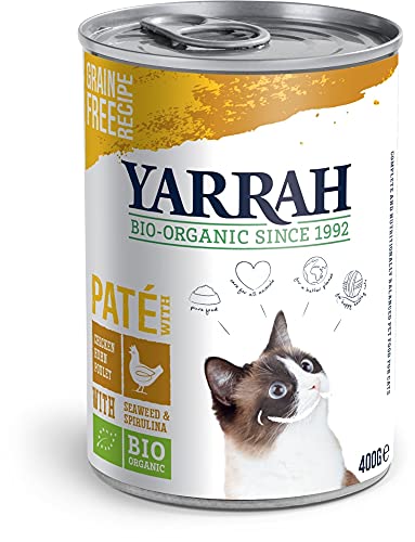 Yarrah Y h Katzenfutter Spirulina und Seegras Hühnerpaste 10 x 400 g