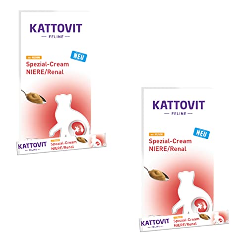 Kattovit Feline Niere Renal Spezial Cream   Ergänzungsfuttermittel für Katzen mit Huhn   Doppelpack   2 x 6 x 15 g