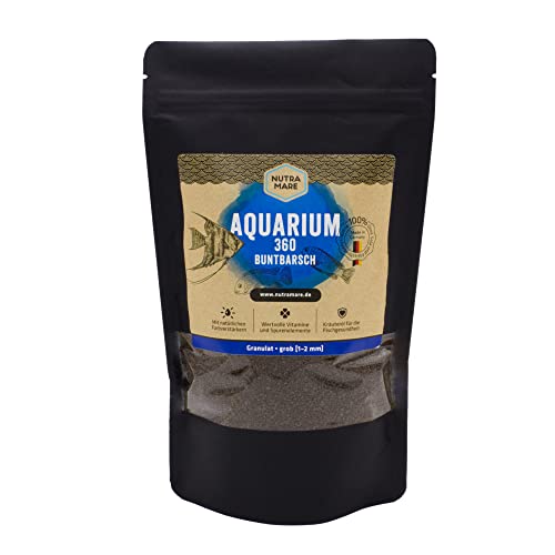 Nutramare Aquarium360 Buntbarsch 750ml Hochwertiges Fischfutter für Barsche Granulat mit Spirulina