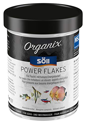 Söll Organix Power Flakes 130 ml - Hauptfutterflocken für Zierfische - proteinreiches Fischfutter mit Vitaminen für Aquarienfische mit viel Energie