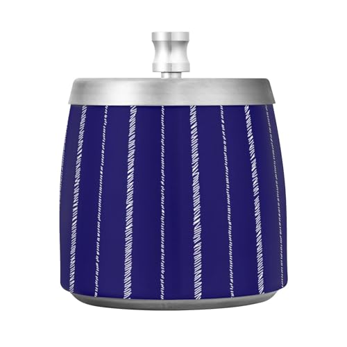 Gestreifte Linien Navy Aschenbecher für Unkraut Edelstahl Aschenbecher Standaschenbecher Outdoor für Terrasse