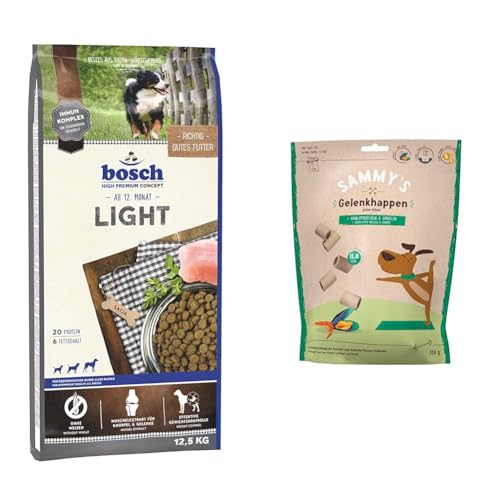 Bundle Bosch HPC Light Hundetrockenfutter für übergewichtige Hunde Aller Rassen 1 x 12.5 kg Sammy s Gelenkhappen Funktionssnack für Hunde 1 x 350 g