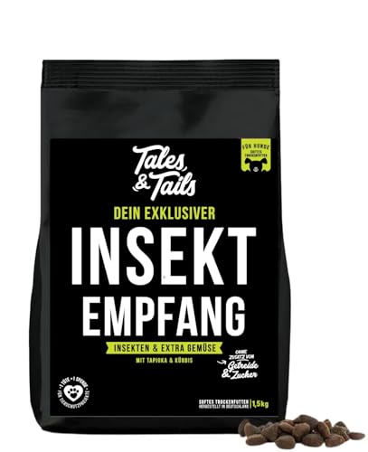 Tales Tails InSektempfang Halbfeuchtes Trockenfutter für Hunde Getreidefrei Mit Insekten als tierische Proteinquelle Nur 8 Zutaten Hohe Verträglichkeit 1x 1 5kg