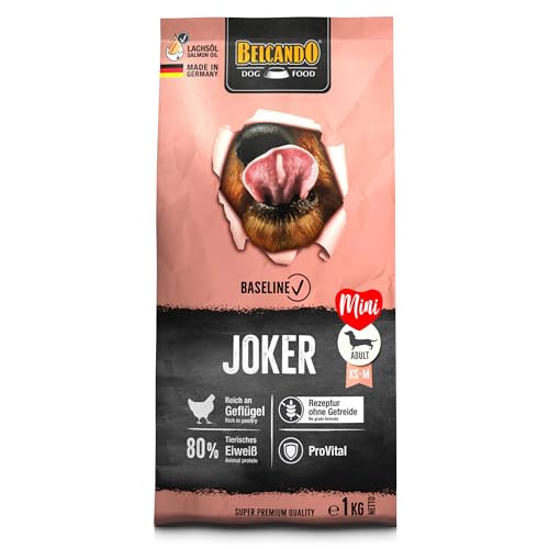 BELCANDO Baseline Joker 1kg Hundefutter Getreidefreies Trockenfutter für Hunde Für ausgewachsene Hunde Kleiner und mittlerer Rassen