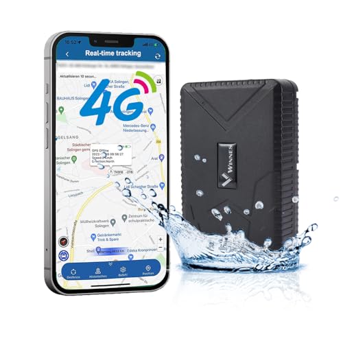 Winnes GPS Tracker 4G GPS Tracker Auto Bereitschaft 90 Tage mit Kostenlosen Apps GPS Tracker Für Pkw Weltweite Ortung Verfolgung IP58 Wasserdicht Starker Magnet