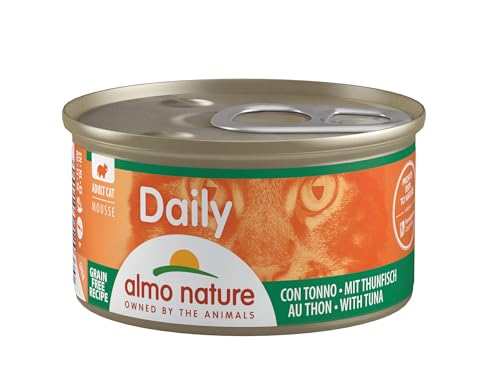 almo nature Daily - Komplettnahrung für Erwachsene Katzen - Mousse mit Thunfisch. 24 Dosen 85 g.