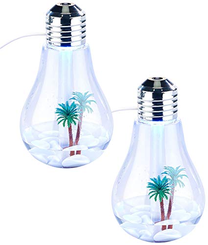 Carlo Milano Luftreiniger-LED 2er-Set Luftbefeuchter im Glühbirnen-Design mit Farb-LEDs Deko Deko-Leuchte Dekore Aroma Diffusor