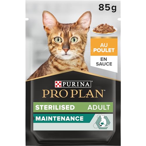 PURINA PRO PLAN STERILISED NUTRISAVOUR Katzenfutter nass für kastrierte Katzen mit Huhn 24er Pack 24 x 85g