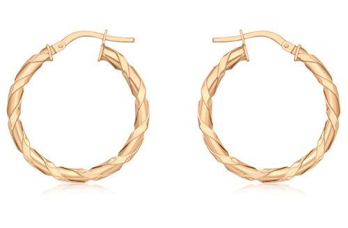 Carissima Gold Damen 25 mm Twist Creole Ohrringe 9k 375 Rotgold 5.53.9949