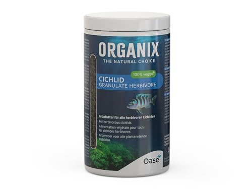 OASE ORGANIX Cichlid Herb. Granulate 1000 ml - Fischfutter Grünfutter für Herbivore Cichliden Alleinfuttermittel für Buntbarsche im Aquarium