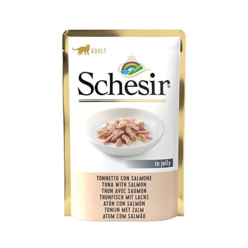 Schesir Cat Jelly Thunfisch mit Lachs Katzenfutter nass 20 Beutel x 85 g