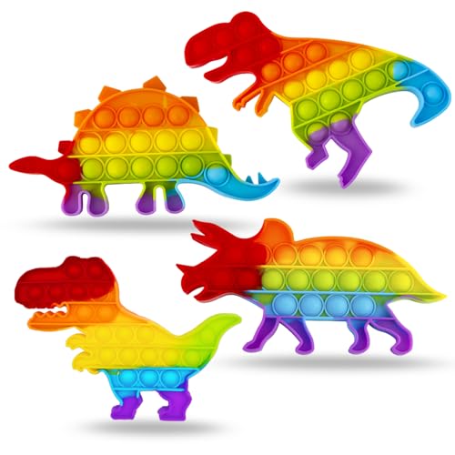 Yeefunjoy and 4 Packs Poppit Set Sensorisches Dinosaurier Stressabbau Erwachsene und zu entlasten Angst und Autismus