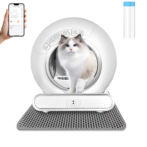 Selbstreinigende Katzentoilette Katzenklo Geschlossen XXL Elektrisches Katzenklo mit Sieb und Treppe Anti Pinch Self Cleaning Cat Litter Box Katzen Klo Automatisch für 2 Katzen Type B