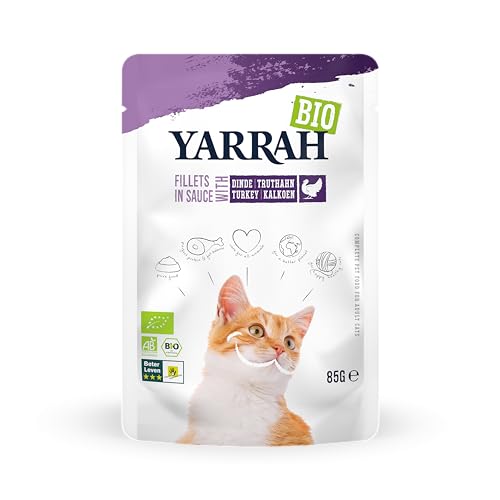 Yarrah Bio Katzenfutter Filets mit Truthahn in Soße 85 g