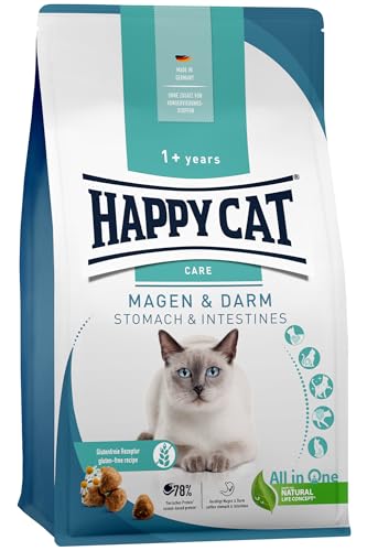 Happy Cat 70596  Care Magen Darm   Trockenfutter mit Ente für Sensible und Kater   1 3kg Inhalt