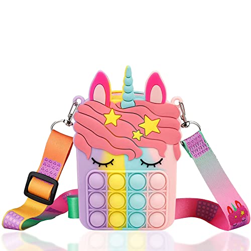  Tasche Umhängetasche Sensory Regenbogenfarben Einhor n Kreative Modehandtasche Handtasche Plopper Bag Kleine Geschenke Kind