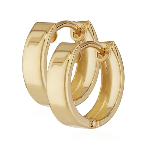 NKlaus Ohrringen Gold - Gelbgold 333 Creolen - Paar Klappcreolen glänzend - 12 4 x 3 2mm - Schmuck Damen und Mädchen - 4746