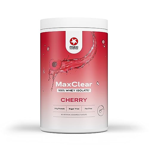 MaxiNutrition MaxClear Cherry 100% Clear Whey Protein Isolate 420g Protein Pulver mit 24g Eiweiß pro Portion erfrischend kalorienarm ohne künstliche Aromen