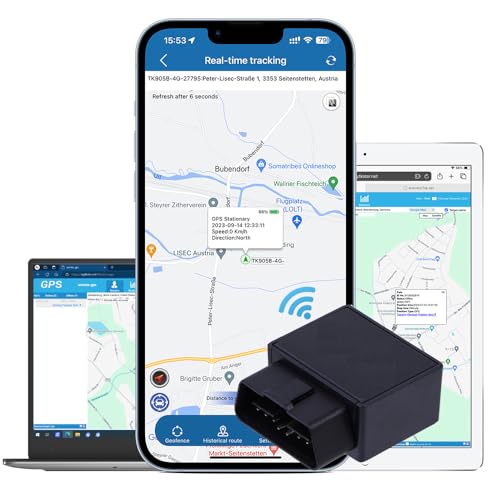 GPS Tracker Auto OBD2 Stecker Echtzeit Tracking Diebstahlschutz mehrere Alarmmodi Fahrzeug GPS Ortungsgerät Peilsender Kostenlose APP Web-Plattform