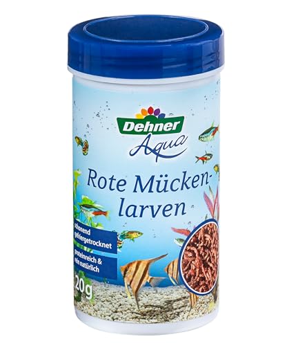 Dehner Aqua Fischfutter Fischsnack proteinreich 100% natürlich Rote Mückenlarven für Zierfische 20 g