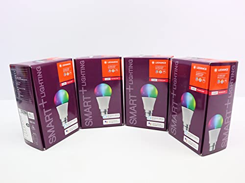 LEDVANCE Smart ZigBee B22d warmweiß bis tageslicht Farbwechsel RGB dimmbar Direkt kompatibel Echo Plus und Echo Show 2. Gen. Kompatibel Philips Hue Bridge 4er Pack