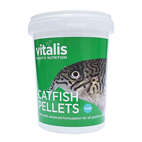 Vitalis Catfish PELLETS Granulat Fischfutter für Aquarium Teich Alleinfutter Pellets Futter Fischfutter für Welse allesfressende Fische Pleco Welsfischfutter Gesund gut verdaulich 260g-