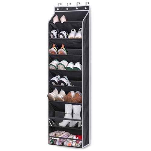 Schuhregal mit 8 Etagen und großen tiefen Taschen für 20 Paar Schuhe multifunktionaler Organizer für Schrank schmale Tür Kleiderschrank Waschküche