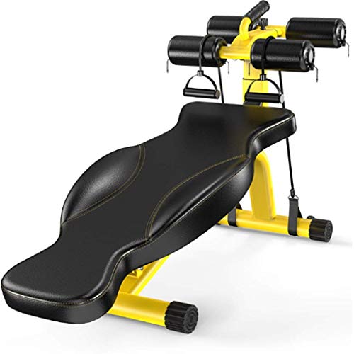 GLJTUO Hantelbänke Sit-Ups Tragbare Fitnessgeräte Haushaltshantelhocker Butterfly Faltbares Bauchmuskelbrett Yellow-134 38 110cm