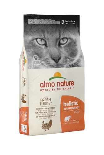 almo nature Holistic Adult Cat Maintenance mit Frischem Truthahn und Reis Trockenfutter für Katzen Aller Rassen 12Kg