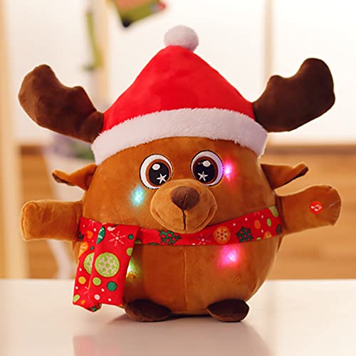 SCZWP8 20CM Buntes leuchtendes Licht Weihnachtsmann Elch Up Kuscheltiere Weiche Geschenk Kinder Auf Weihnachtsgeburtstagsfesten
