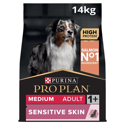 Pro Plan Medium Adult Sensitive Skin Hundefutter trocken reich an Lachs 1er Pack 1 x 14 kg