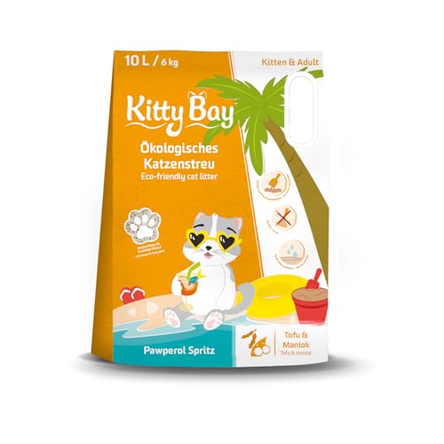 Kitty Bay Pawperol Spritz ÖKO Katzenstreu klumpend und staubfrei Tofu und Maniok 10 Liter