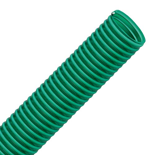 FLEXTUBE GR 45mm Länge 5m PVC Schlauch Spiralschlauch Saugschlauch mit Hart PVC Spirale grün transparent