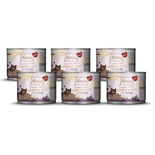 MjAMjAM - Premium Nassfutter für Katzen - Duett - Hühnchen-Filet küsst Pferd 6er Pack 6x190g getreidefrei