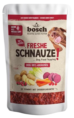 Bosch Freshe Schnauze - Erdig rotes Ackergemüse 1 x 200 g Topping für Hundefutter Für Trockenfutter und Nassfutter geeignet mit frischer Rote Bete Karotten Kartoffeln Hagebutten