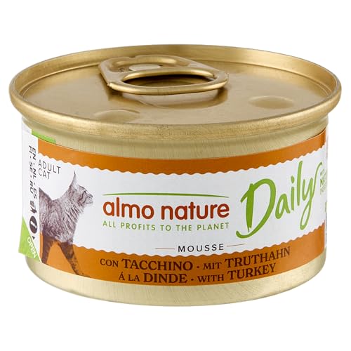 almo nature Daily Grain Free Katzenfutter Mousse mit Truthahn Alleinfutter für Katzen Nassfutter 24er Pack 24 x 85g