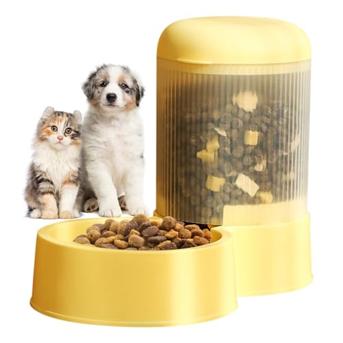 Mikabila Futterautomat Katze Futterspender und Wasserspender für Hunde Katze Futterautomat Katze Katzen Hund Futterautomaten Reisefutterspender und Wasserspender für kleine große 2.1 L