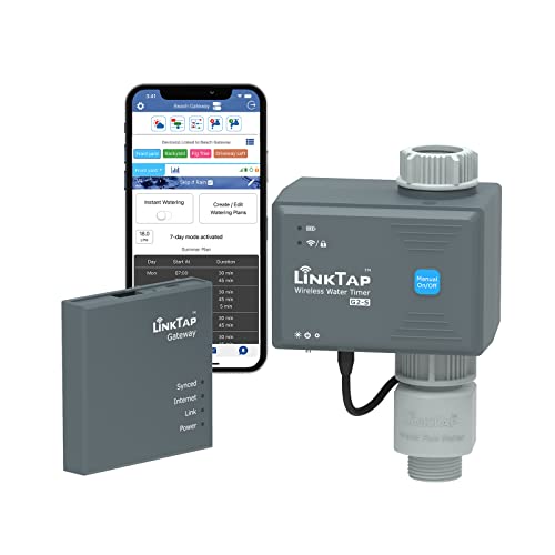 LinkTap G2S Drahtlose Bewässerungscomputer Gateway   Automatische Bewässerungsuhr IP66 mit App für Garten Größere Reichweite Als WiFi Echtzeit Fehlererkennung Benachrichtigung
