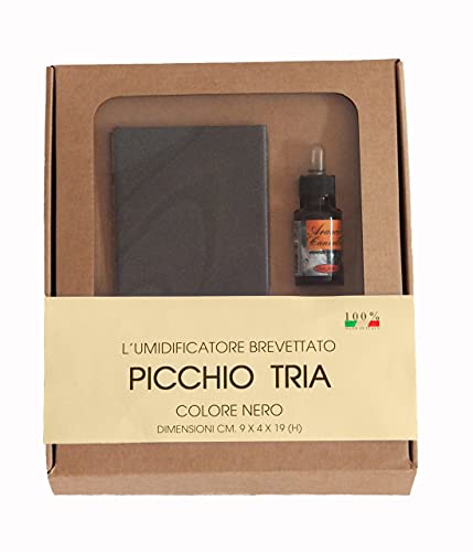 PICCHIO TRIA Luftbefeuchter in anthrazit lackiertem Edelstahl mit parfümierter Essenz für Öfen und Kamine mit Magnet entworfen von Firestyle