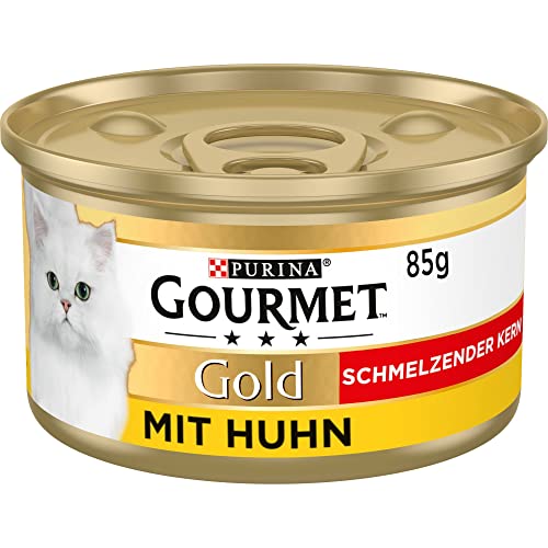 PURINA GOURMET Gold Schmelzender Kern Katzenfutter nass mit Huhn 12er Packx 85g