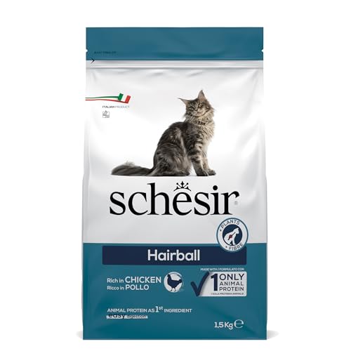 Schesir Cat Adult Maintenance Hairball Huhn Katzenfutter trocken für erwachsene Katzen Beutel 1.5 kg