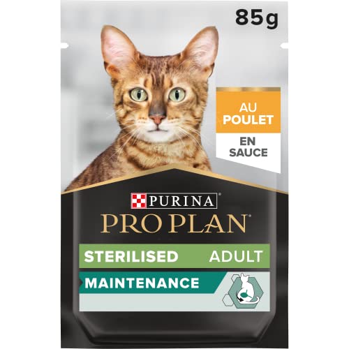 PURINA PRO PLAN STERILISED NUTRISAVOUR Katzenfutter nass für kastrierte Katzen mit Huhn 24er Pack 24 x 85g
