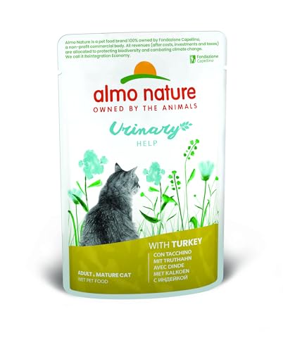 Almo Nature Holistic Urinary Help Katzenfutter Nassfutter für ausgewachsene Katzen mit Truthahn. 30er Pack 30 x 70g