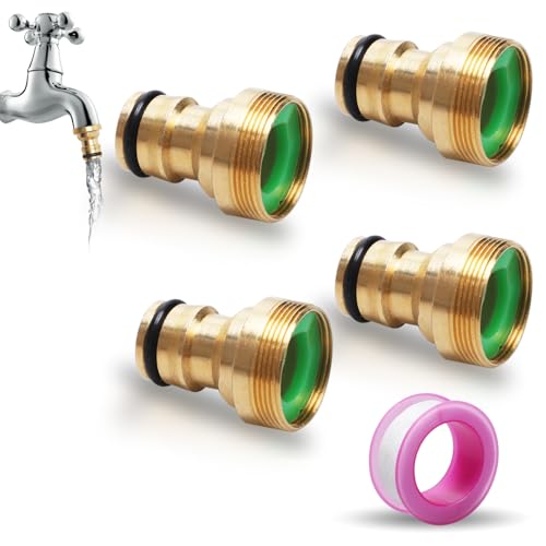 Bmliingchau 4 Stück Wasseranschluss Adapter Gartenschlauch Anschluss Wasserhahn Universal Wasserhahn Adapter Adapter Wasserhahn Anschluss Schlauch Adapter-Adapter Gartenschlauch auf Wasserhahn