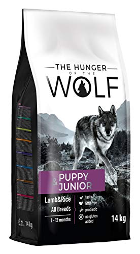 The Hunger of the Wolf Hundefutter fÃ¼r Welpen und Junghunde aller Rassen Fein zubereitetes Trockenfutter mit Lamm und Reis - 14 kg