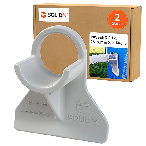 SOLIDfy   2X 26mm   38mm Pool Schlauchhalter Knickschutz aus Kunststoff in grau für Intex Bestway