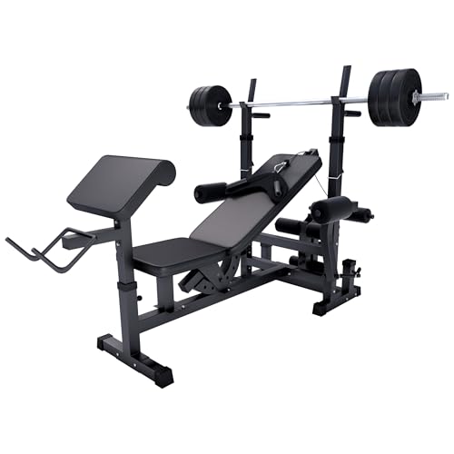 GORILLA SPORTS Gewichten   170 cm Hantelstange 40 70 100kg Hantelset Beincurler Butterfly Dip station Curlpult   Trainingsbank Fitnessstation Kraftstation Langhantel