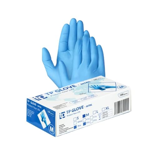 Gedikum 1000 10x100 Stk Nitril-Handschuhe puderfrei latexfrei hypoallergen Lebensmittelhandschuhe medizinische Einweghandschuh Gummihandschuhe S M L XL blau Schwarz Blau XL